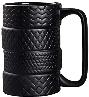 The London Toy Company - Tyre Mug for Coffee and Tea - Ceramic Tyre Cup with a Unique Design - Perfect for Birthdays and Special Occasions
