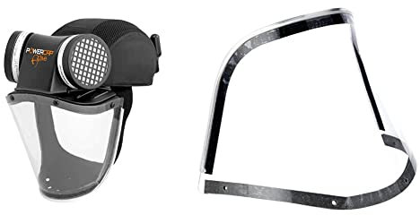 JSP Powercap Active 8hr Respirator with Multi Plug - (CAE601-941-100), Black & Powercap Replacement Impact Visor (CAU080-000-000)