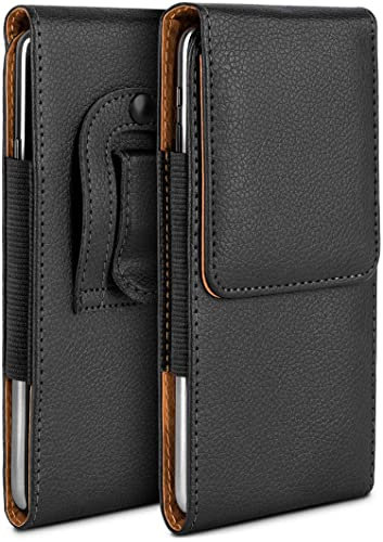 moex Plug Case für Nokia 150 (2017) Hülle mit Gürtelclip, Handy Gürteltasche PU Leder, Handyhülle zum Einstecken, Lederhülle Gürtel Schutzhülle Einsteckhülle Etui, Schwarz