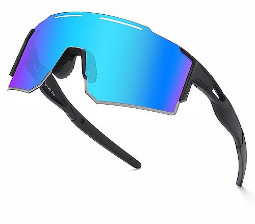 IPROHDCAM Sportbrille Fahrradbrille Sonnenbrille für Herren und Damen TR90 UV400 Schutz Windschutz Radsportbrille für Outdooraktivitäten Autofahren Fischen Laufen Wandern (C4)
