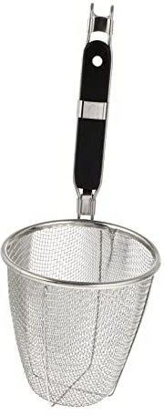 Yardwe Pasta Strainer Basket Stainless Steel Dumpling Noodle Sieve Spoon Fine Mesh Spider Food Strainer Skimmer Metal Noodle Colander with Handle for Boiling Food Spaghetti Dumpling 5 inch