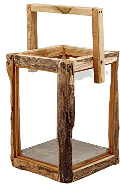 Sehr dekorative Holz Laterne in Handarbeit hergestellt ! Rustikal Charmant Schön Handmade 10202/2