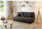 MEBLINI Sofa mit Schlaffunktion - Schlafcouch Ausziehbar - Schlafsofa mit Bettkasten - Sofabett - Couch mit Schlaffunktion - Klappsofa - Ariana - 202x97x94cm - Dunkelgrau Samt