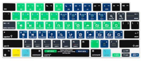 Boaulee Shortcut Keyboard Skin Cover for for 2025 MacBook Air 13.6 15.3 M4 A3240 A3241, 2022 2021 MacBook Pro 14 inch A2442 A2779 & MacBook Pro 16 inch A2780 A2485(Serato DJ)