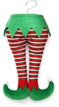 KieTeiiK Gambe farcite di elfo di Natale bloccato albero puntali decorazioni per le vacanze decorazione interna esterna ornamenti per feste 3 stili gambe farcite
