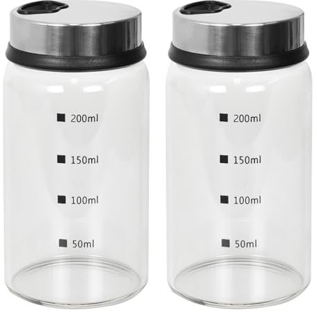 Disnace 2 Gewürzgläser mit Drehdeckel,Gewürzstreuer Glas,Gewürz Gläser,Gewürzdosen mit 4 Arten von Gewürzlöchern für der Küche, Grillen im Freien, Bbq,Kochen (200ml)