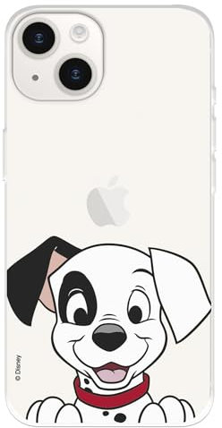 Schutzhülle kompatibel mit iPhone 15, offizielles Disney-Welpen-Lächeln, um Ihr Handy zu schützen. Flexible transparente Silikonhülle mit offizieller Lizenz von 101 Dalmatiner
