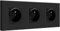 BSEED Prise Murale, 16A Triple Prise De Courant Alternatif avec Panneau En Plastique, Prises Électriques Standard, 240V Prise Encastrable(3 Prise, Noir)