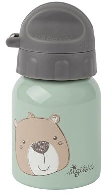 Sigikid Gourde en acier inoxydable 25377 - Motif ours - 250 ml - Recommandé pour les enfants à partir de 1 an - Robuste, anti-fuite et incassable