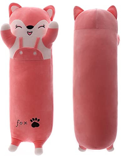 SNOWOLF Fuchs langes Plüschkissen niedliches Tier Plüschtier-Spielzeug weiches Seitenschläferkissen zum Umarmen Geschenk für Kinder und Familie (70cm,Fuchs)