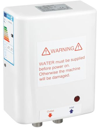 TESUGN Elektronischer Durchlauferhitzer, 3.5kw Mini Durchlauferhitzer, Küche Warmwasserbereiter Elektrisch Instant Klein Durchlauferhitzer für Küche und Badezimmer, Schnelles Aufheizen, Weiß