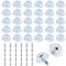 30pcs Cutting Board Feet, 0.63x0.59in Anti-Slip Rubber Foot Bumpers with Stainless Steel Screws, Round Small Legs Pad for Chopping Board, Furniture, Electronics, Kitchen Appliances (Clear)