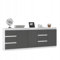 VBChome Kommode 120 x 35 x 75 cm und 80 x 35 x 75 cm Weiß - Graphit Grifflose Schubladenkommode Mehrzweckschrank für Flur Schlafzimmer Wohnzimmer