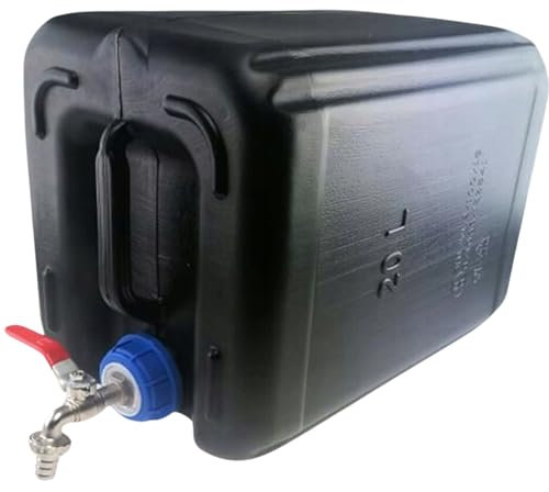 Anwicar Bidon d'eau avec Robinet - Réservoir d'eau Camping 20l - Camping Jerricane d'eau - Réservoir d'eau Fraîche - Noir