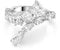 Swarovski Matrix Ring, Weißer, Rhodinierter Damenring mit Strahlenden Kristallen in Verschiedenen Schliffen