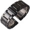 NVYRFS Keramik-Armband Schwarz mit gold-rotem Uhrenarmband 20 mm 21 mm 22 mm 23 mm 24 mm for Damen- und Herrenarmbanduhren mit Schnellverschluss(Black,22mm)