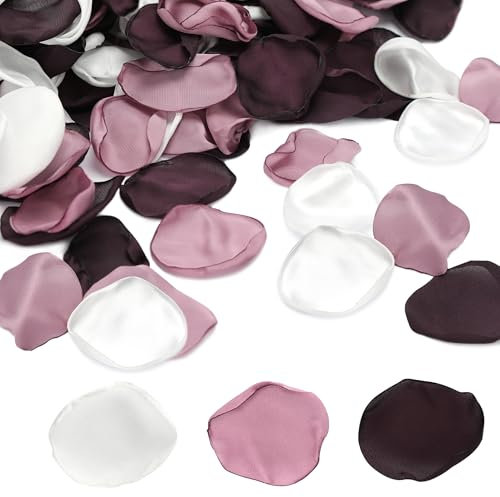 Milifox Fake Rose Petals,200 Pieces Flower Petals for Wedding,Valentine's Day,Romantic Night,Party,Table Decoration,Reusable,Purple