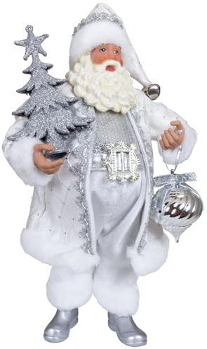 Christmas Paradise Weihnachtsmann stehend 38cm Santa Dekofigur Silber
