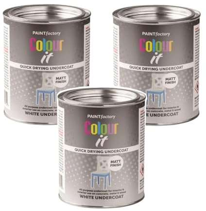 PNJB White Undercoat Tin Paint Matt Finish, Quick Drying, Interior &Exterior paint, Ideal for Furniture, Concrete, Wood, Metal, 300ml (3PCS)