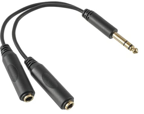 EPLZON 6,35 mm Cavo Sdoppiatore Jack, TRS Splitter Cavo 6,35 mm (1/4) a doppio jack stereo Cavo splitter a Y stereo 8 pollici / 20cm per tastiere elettroniche, mixer e microfoni