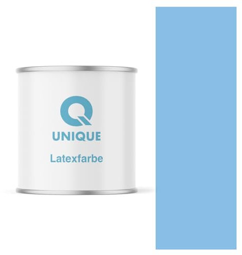 Q UNIQUE Latexfarbe 2L (ca.14m2) Taubenblau Innenfarbe Wandfarbe Deckenfarbe Klasse 3 Mattfarbe Scheuerfest Hohe Deckkraft