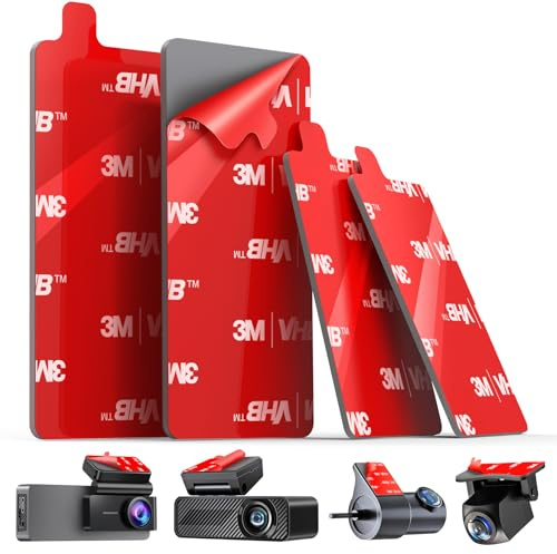 pop-tech Adhesive Pad for Dash Cam: 4Pcs Sticky Pad for Dashcam Mount Front Rear - High Bond Double Sided Mounting Tape for Square Car Camera - Heat Resistant Replacement Sticker for Windshield Window
