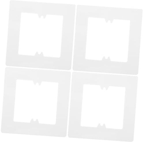 Angoily 4 Stück Wandlochabdeckung Steckdose deckt Wandplatte ab Dimmer für LED-Leuchten Leistung lackierbar kabellos plastikdeckel wandverkleidung Wanddekoration Lichtplatte bewachen Weiß