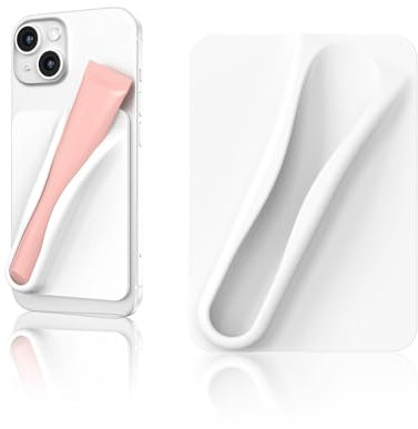 Vilbocr Lipgloss-Schutzhülle für Handy handyhülle mit Lipgloss Halter handyhülle Lipgloss Halter Lipgloss-Schutzhülle mit Lippen-Glasur Handyhüll für iPhone und Android (weiß)