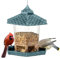 Hadeeka Mangeoire à oiseaux d'extérieur pour petits oiseaux – Résistant aux écureuils, peut contenir 0,8 kg de graines d'alimentation, à suspendre à un poteau, un support, un arbre pour attirer les