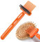 1 Stück Bürstenreiniger Haarbürste 2 In 1 Haarbürstenreiniger Kamm Reinigungsbürste Bürstenreinigungs Werkzeug Tragbarer Kammreiniger für Männer und Frauen, Zuhause,Unterwegs,Salongebrauch-Orange