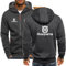 RUQOOAE Herrenjacken Hus.q_Varna Kapuzenpulli Fleece Casual Strickjacke Zip Baumwolle Hoodie Sportbekleidung (Dark Grey,XL)