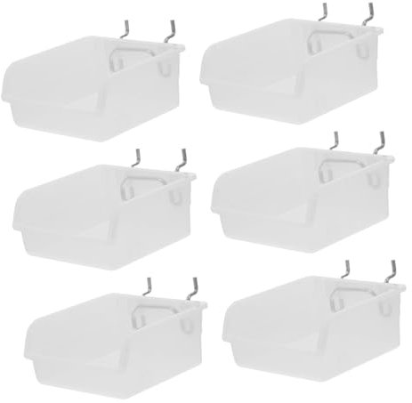 HOMSFOU 6pcs Pegboard Bins Hooks Storage Bins Kit for Garage Workshop Siding Corners