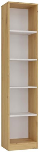 CDF Regal 40 cm | Eiche Artisan & Weiss | BÜCHERREGAL MIT ABLAGEN | IDEAL FÜR Wohnzimmer & BÜRO