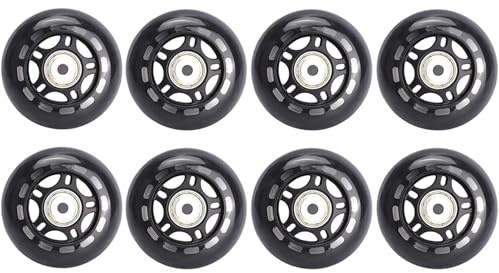 JCCHT Roues de Roller en Ligne 82A avec roulements, Roues de Rechange 76 mm/80 mm, Accessoires pour Patinage de Rue intérieur/extérieur, Roues en PU,80mm