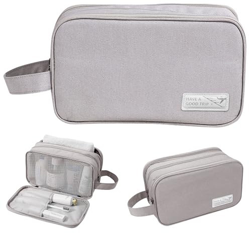 Namenand Trousse de Toilette pour Hommes et Femmes, Accessoires de Toilette Sac de Rasage, Multifonction Imperméable Voyage Sac Cosmétique Organisateurs - Gris