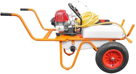 Schubkarre mit 2 Rädern, 31,5 cc, 50 l, mit 10 m Schlauch und 90 cm Lanze