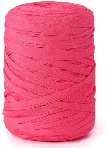 NOTIONSLAND 400 g T-Shirt-Garn zum Häkeln & Stricken, Rosenrot | Strickgarn, Stoff-Häkelgarn für Tasche, Korb, Decke, Heimdekoration
