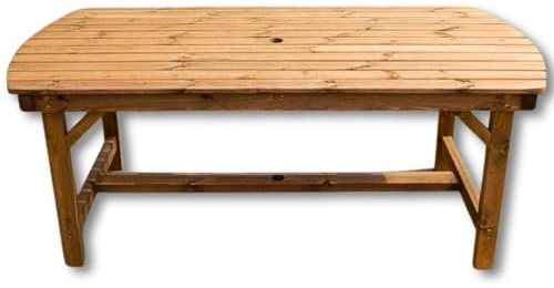 6FT Wooden Garden Table – Solid Redwood Outdoor Dining Furniture, Weather-Resistant Patio Table, Fully Assembled for Easy Delivery