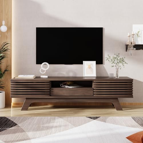 Kelodan Mobile TV vintage color legno, con un cassetto e due ante Mobili TV, pannello, Lowboard Design unico.
