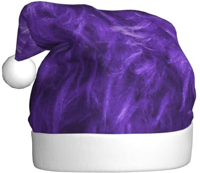 RRhgipp Lila Weihnachtsmütze für Erwachsene, Weihnachtsmannmütze, Kostüm, festliche Kopfbedeckung, Weihnachtszubehör, Geschenke