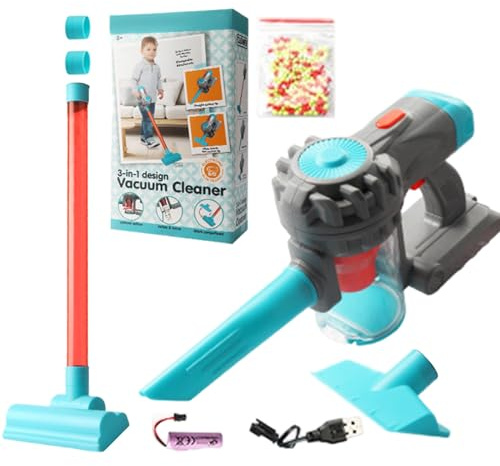 JIEBWCHA Aspirateur Balai sans Fil Jouet De Nettoyage, Ensemble De Nettoyage D'Imitation Éducatif, Set De Jeu De Nettoyages Réaliste pour Aspirateur Jouet Interactif, pour Jeu De Rôle