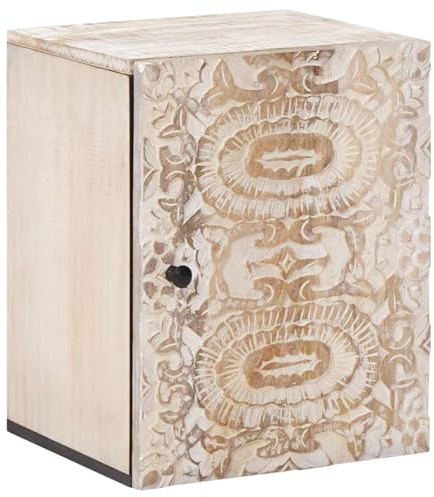 vidaXL Badezimmer Hängeschrank Weiß 38 x 33,5 x 48 cm Massivholz Mango