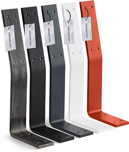 HOLZBRINK Metall Rückenlehnenhalterung für Sitz, Bank, Bett, Rückenlehne zum Anschrauben, 332x130x50 mm, Verkehrsweiss, 1 Stück, HLMR-01-9016