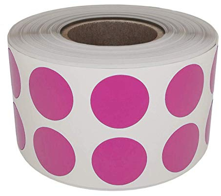 Royal Green Pink Dot Sticker Rolls (1.3cm) Color Coding Labels Adhesive in 13mm 1080 Pack