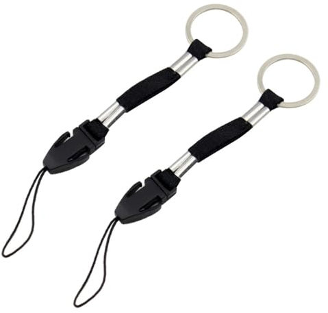Lot de 10 dragonnes réglables à dégagement avec boucle pour clés USB, porte-clés, badge, appareil photo, téléphone portable Noir