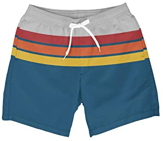 Tipsy Elves Multicolor Retro Summer Classic Fit 7 Inch Inseam Swim Trunks for Men Size L