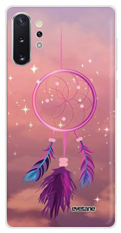 Evetane Coque Compatible avec Samsung Galaxy Note 10 Plus 360 intégrale Coque Avant arrière Resistant Fine Protection Solide Housse Etui Transparente Attrape rêve Rose Motif Tendance