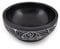 Kaizen Casa Handgeschnitzte Schale aus Naturstein, Smudge Bowl, Smudge Topf, weißes Blatt geschnitztes Design, Größe: 12,7 cm x 5,08 cm, Schwarz