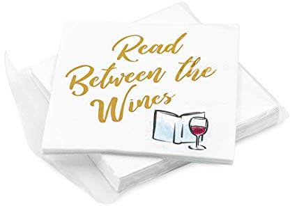 30 Stück Read Between The Wines Cocktail-Party-Servietten für Book Club, Wine Night, Womens Group or Girls Night
