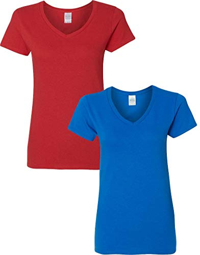 Heavy Cotton 5.3 oz. V-Neck T-Shirt (G500VL) - Multi - Large